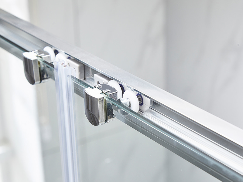 DD-1 Dua Layar Mandi Geser Dua Tetap, Kaca Tempered Bening, Profil Aluminium Krom, Pegangan Lubang Ganda DD-1 Dua Layar Mandi Geser Dua Tetap, Kaca Tempered Bening, Profil Aluminium Krom, Pegangan Lubang Ganda