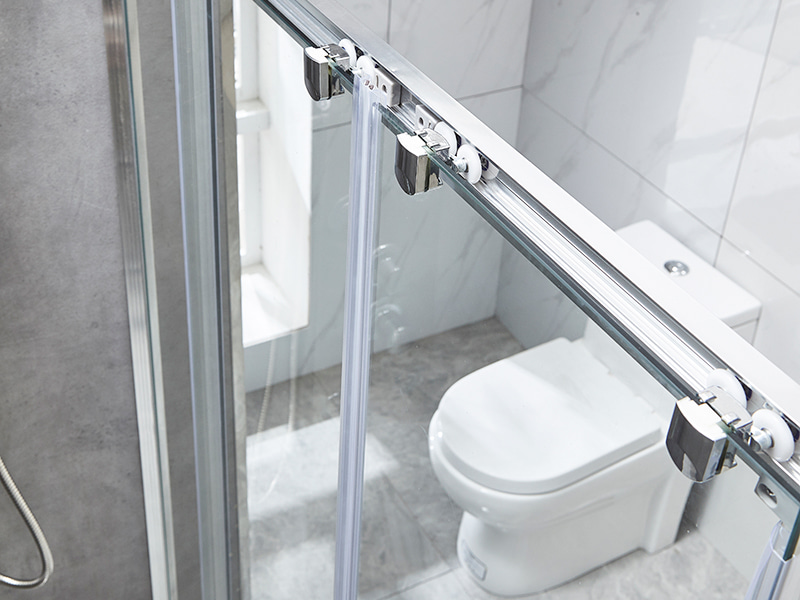 DD-1 Dua Layar Mandi Geser Dua Tetap, Kaca Tempered Bening, Profil Aluminium Krom, Pegangan Lubang Ganda DD-1 Dua Layar Mandi Geser Dua Tetap, Kaca Tempered Bening, Profil Aluminium Krom, Pegangan Lubang Ganda
