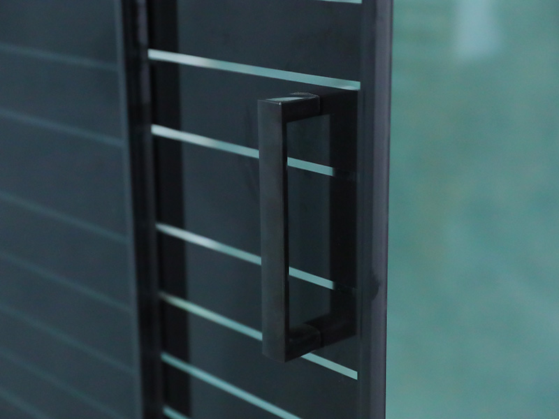 RE Sliding Shower Enclosure, Kaca Tempered Bening Dengan Pencetakan, Profil Aluminium Hitam, Pegangan Lubang Ganda, Dengan Baki RE Sliding Shower Enclosure, Kaca Tempered Bening Dengan Pencetakan, Profil Aluminium Hitam, Pegangan Lubang Ganda, Dengan Baki