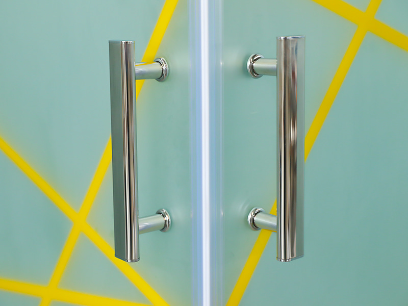 RE Sliding Shower Enclosusre, Kaca Tempered Matt Dengan Pencetakan, Profil Aluminium Emas, Pegangan Lubang Ganda, Dengan Baki RE Sliding Shower Enclosusre, Kaca Tempered Matt Dengan Pencetakan, Profil Aluminium Emas, Pegangan Lubang Ganda, Dengan Baki