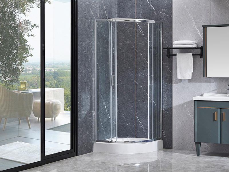 SE Chrome Aluminium Profile Sliding Shower Enclosure Untuk Kamar Mandi