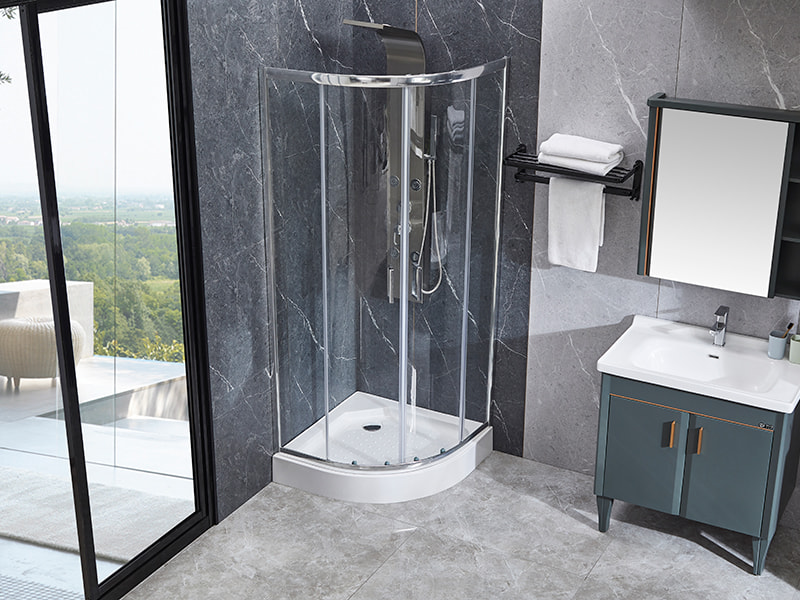 SE Chrome Aluminium Profile Sliding Shower Enclosure Untuk Kamar Mandi SE Chrome Aluminium Profile Sliding Shower Enclosure Untuk Kamar Mandi