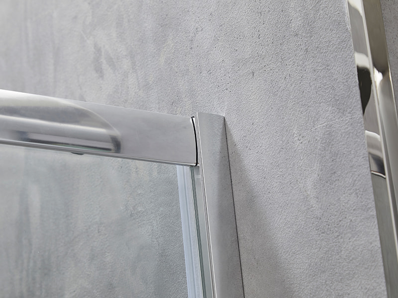 Penutup Pancuran Geser SE, Kaca Tempered Bening, Profil Aluminium Krom, Pegangan Lubang Ganda, Tanpa Baki Penutup Pancuran Geser SE, Kaca Tempered Bening, Profil Aluminium Krom, Pegangan Lubang Ganda, Tanpa Baki