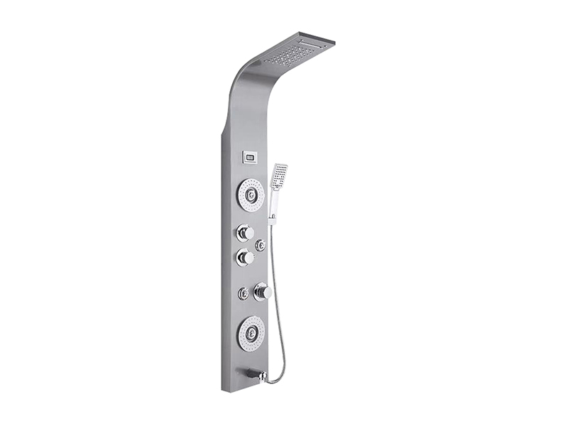 Panel Pancuran Stainless Steel EC-1017 Dengan 2 Jet Besar Dan 5 Jet Kecil