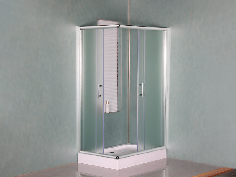 RE Sliding Shower Enclosusre, Kaca Tempered Matt, Profil Aluminium Krom, Pegangan Lubang Ganda, Dengan Baki RE Sliding Shower Enclosusre, Kaca Tempered Matt, Profil Aluminium Krom, Pegangan Lubang Ganda, Dengan Baki